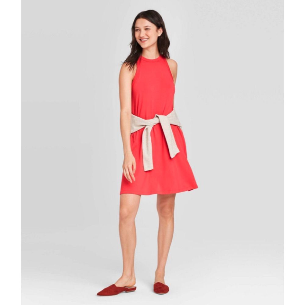 A New Day Women's Crew Neck Sleeveless Casual Tank‎ Dress Red Size XS